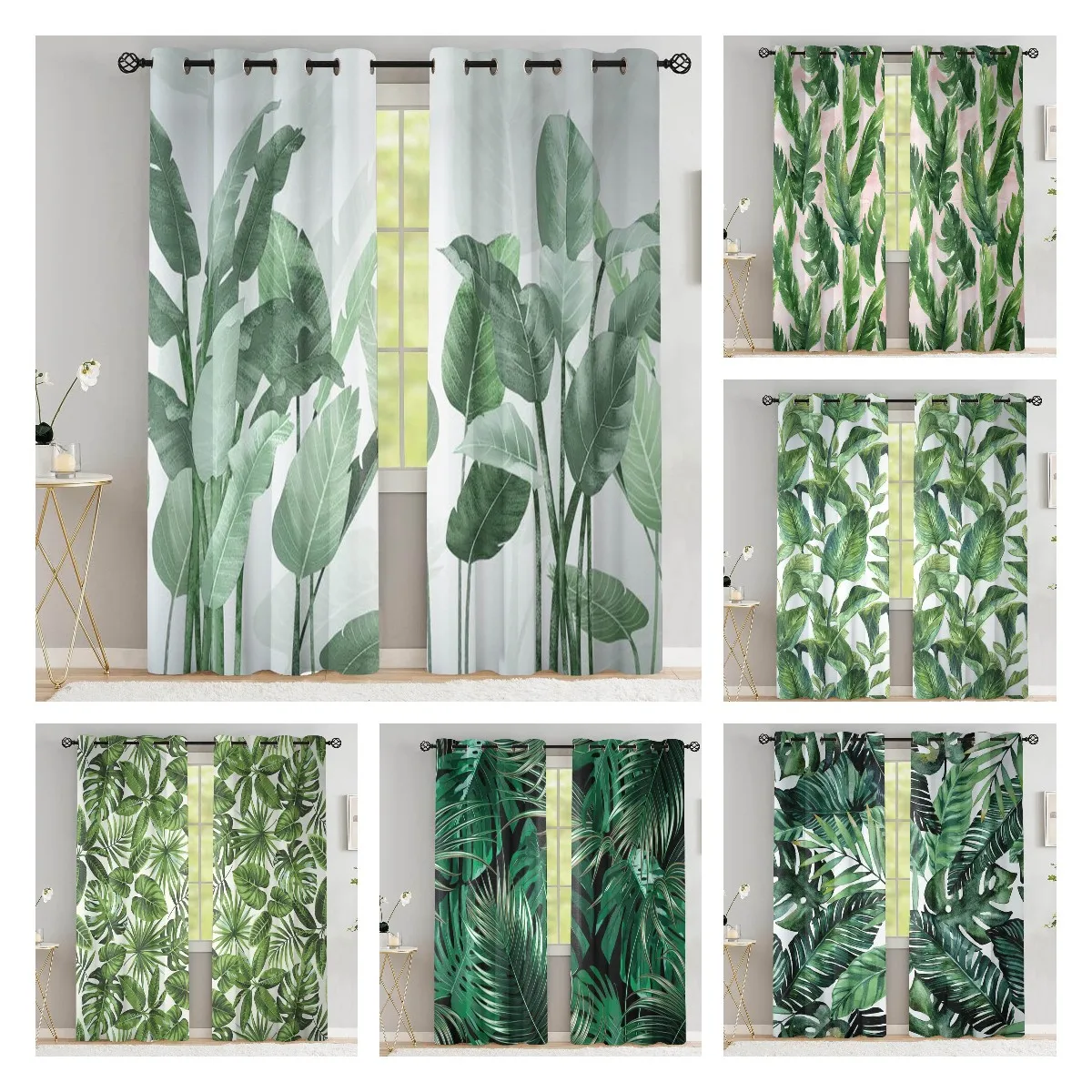 Tropical Leaves Curtains For Living Room Luxury Summer Palm Tree Banana