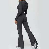 Women Autumn Winter Fleece-Lined Yoga Jumpsuit Women Pilates Running Fitness Clothing Long-Sleeved Outdoor Sports Coveralls - Image 6