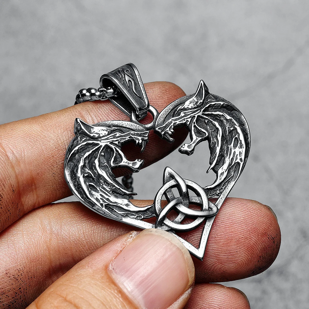 Viking Wolf Pendants 316L Stainless Steel Men Necklace Chain Punk Rock For Boyfriend Male Jewelry Creativity Gift Dropshipping