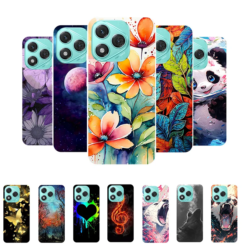 Floral Panda Silicone Soft Cover TPU Protective Case