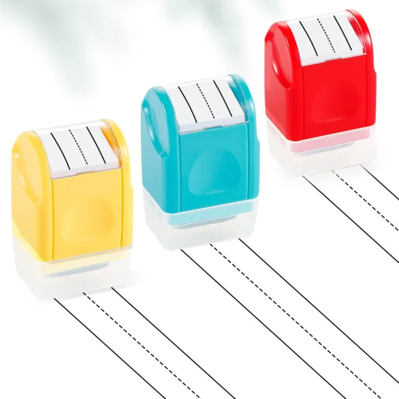 

1pcs Dotted Line Handwriting Roller Stamp Self-Printing Practice Line Roller Stamps