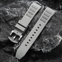 Soft Waterproof Silicone Watch Strap with Quick Release Mechanism - 22mm (Grey)