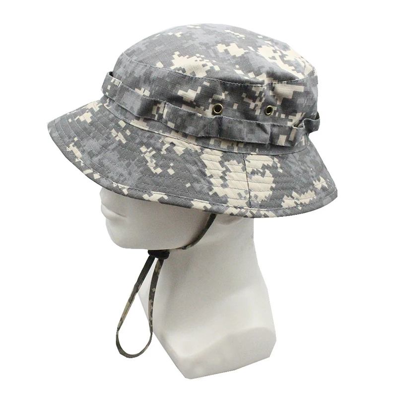 2024 Outdoor Taktische Camouflage Fischer Hut Klettern Angeln Wandern Ausbildung Reise Sonne Kappe männer Panama Eimer Hüte 58-60 cm – Detail 8