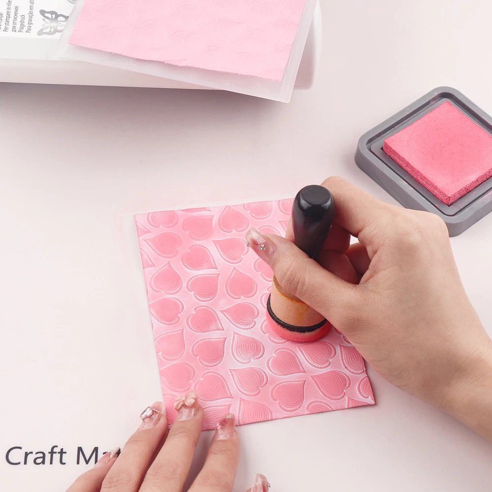 3D Embossing Folder Flower Love Heart Shell Line Abstract Pattern for DIY Scrapbooking Adding Texture Paper Crafting Stencil