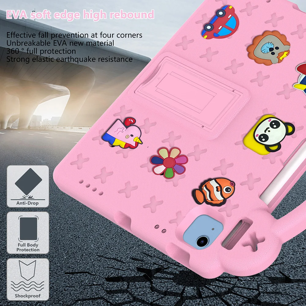 Colorful EVA Tablet Case with Pen Slot - Cartoon Design