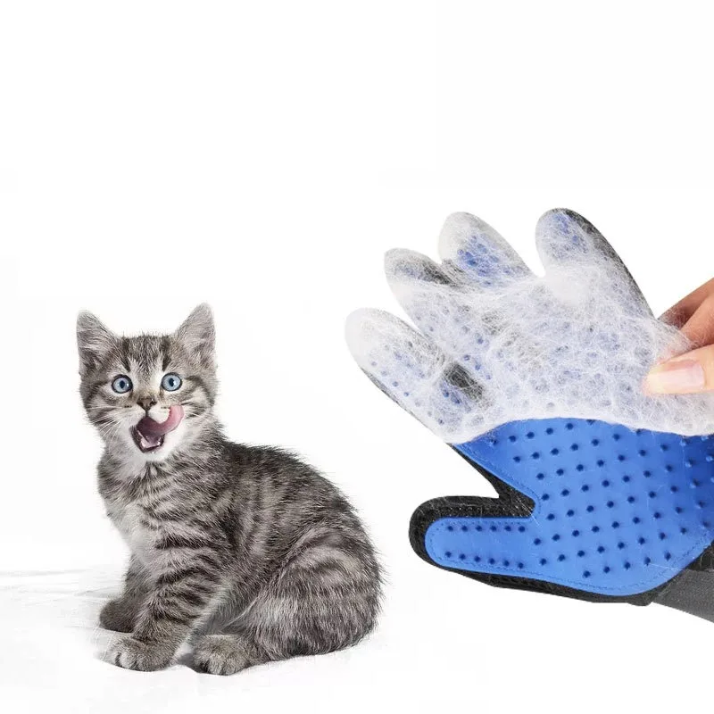 Pet grooming gloves Pet Glove Cat Grooming Glove Cat Hair Deshedding Brush Gloves Dog Comb for Cats Bath Hair Remover Clean Massage Brush for Animal