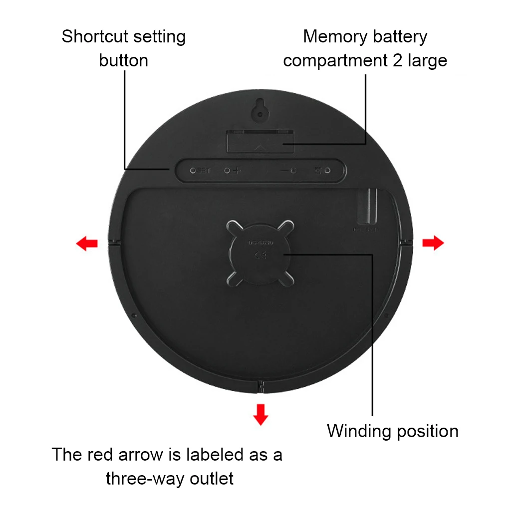 Digital Wall Clock ABS Wall Clock Replacement Battery Powered Home Gym Digital LED Clocks Alarms Thermometer Humidity Meter Accessory