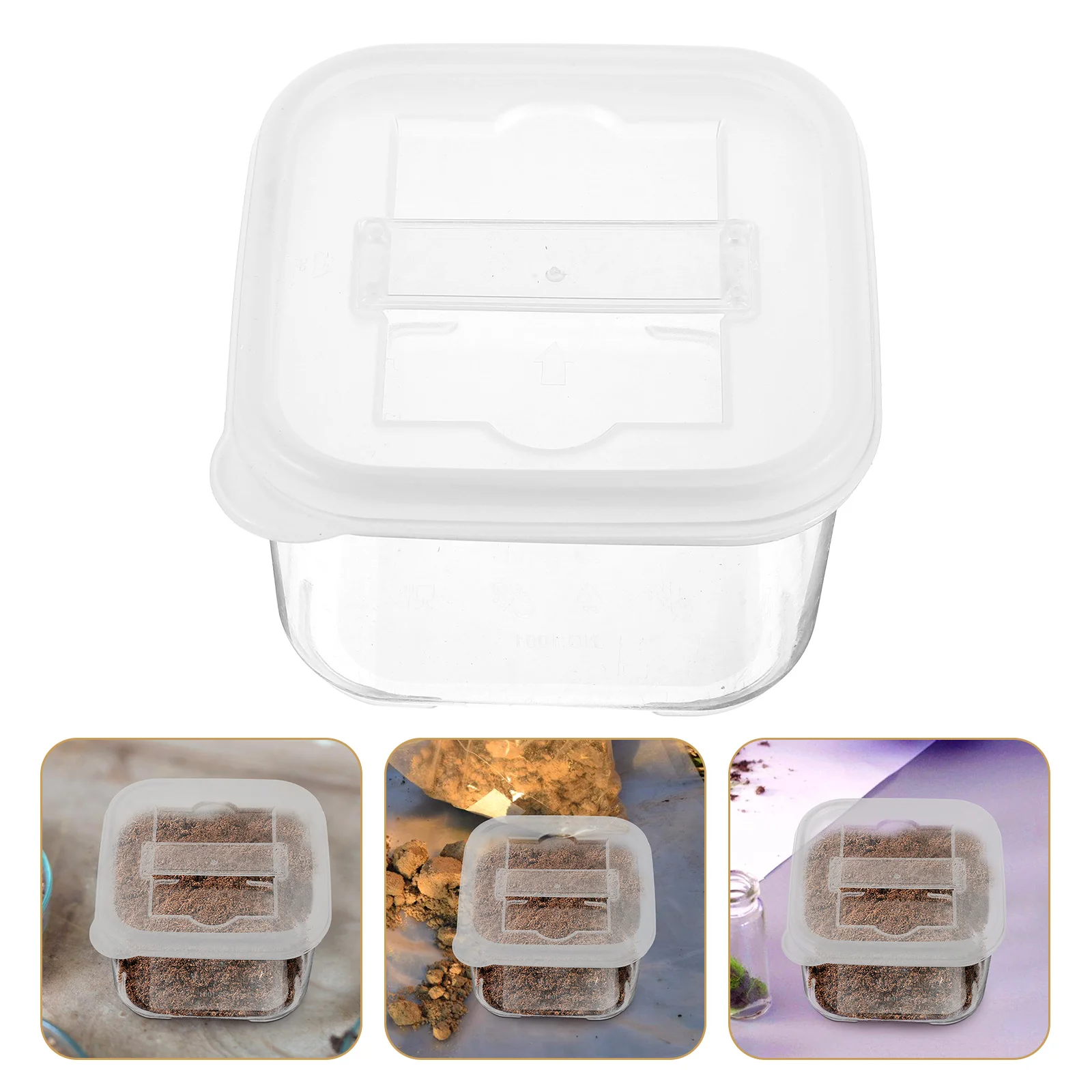 

4 Pcs Sample Box Plastic Food Containers With Lids With Lids With Lids Sauce Mini Preservation Boxes Label Fridge Organizers