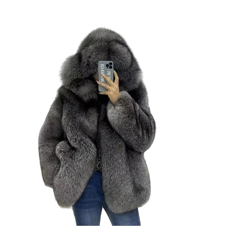 Jacket Women  Fur Coat Natural  Fox