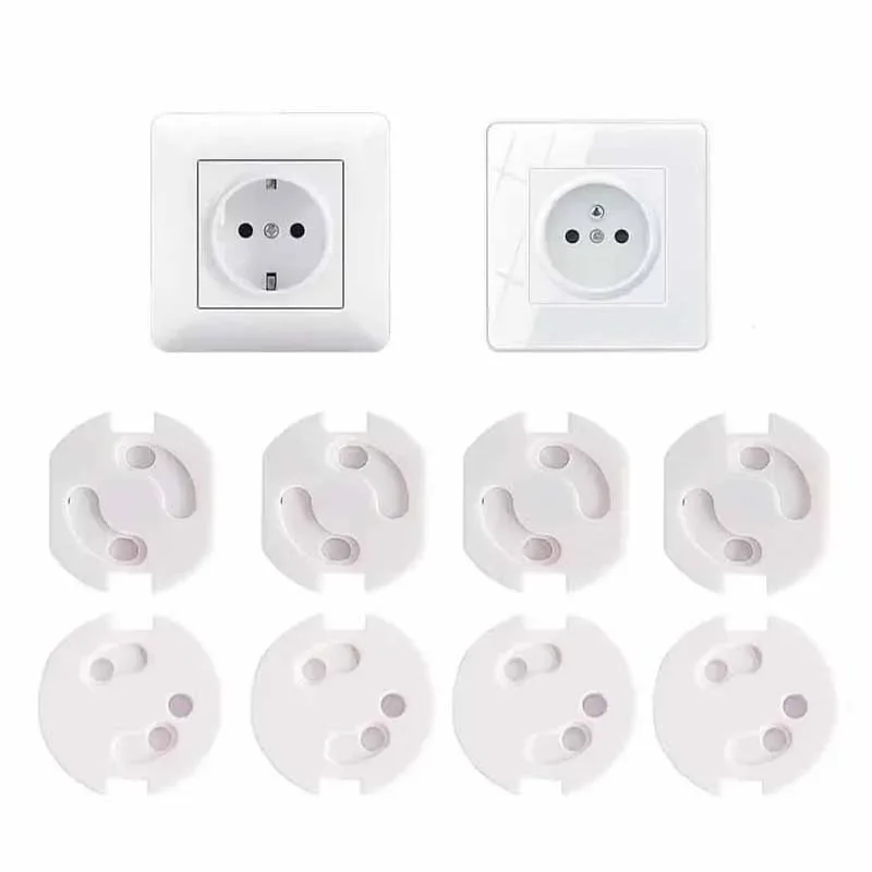 10pcs Baby Safety Electric Socket Outlet Plug Protection Two Phase Safe Lock Cover Kids Sockets Cover Plugs