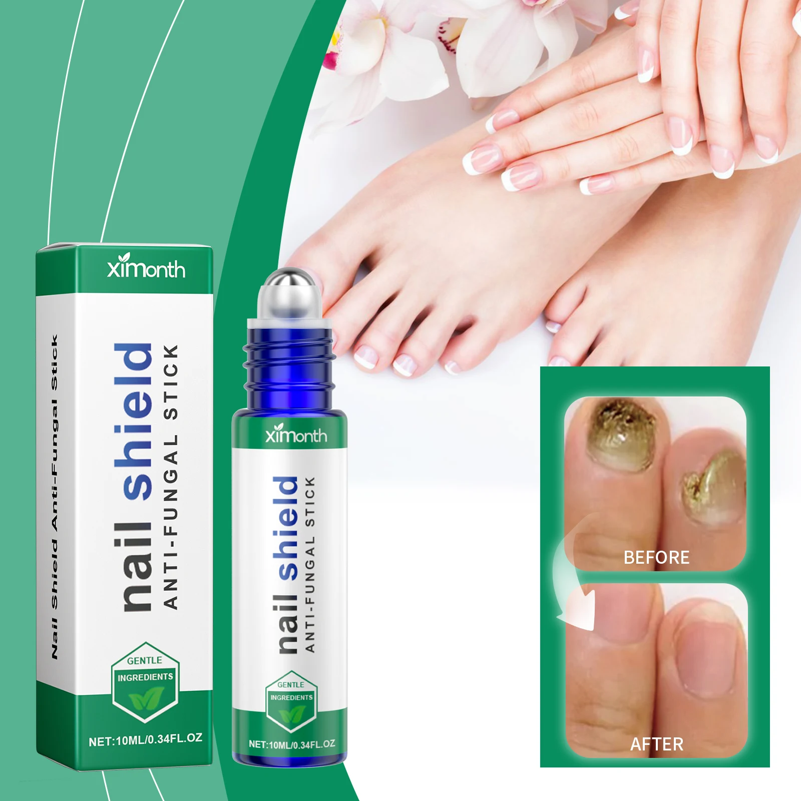 Nail care ball stick Daily cleansing hands and feet nails soft and moisturize nail surface gentle nourishing armor stick