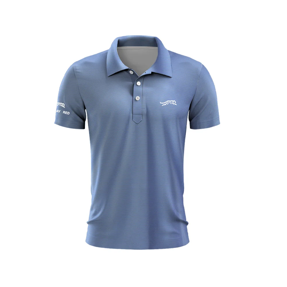 

Футболка-поло мужская быстросохнущая на пуговицах, с красной полосой