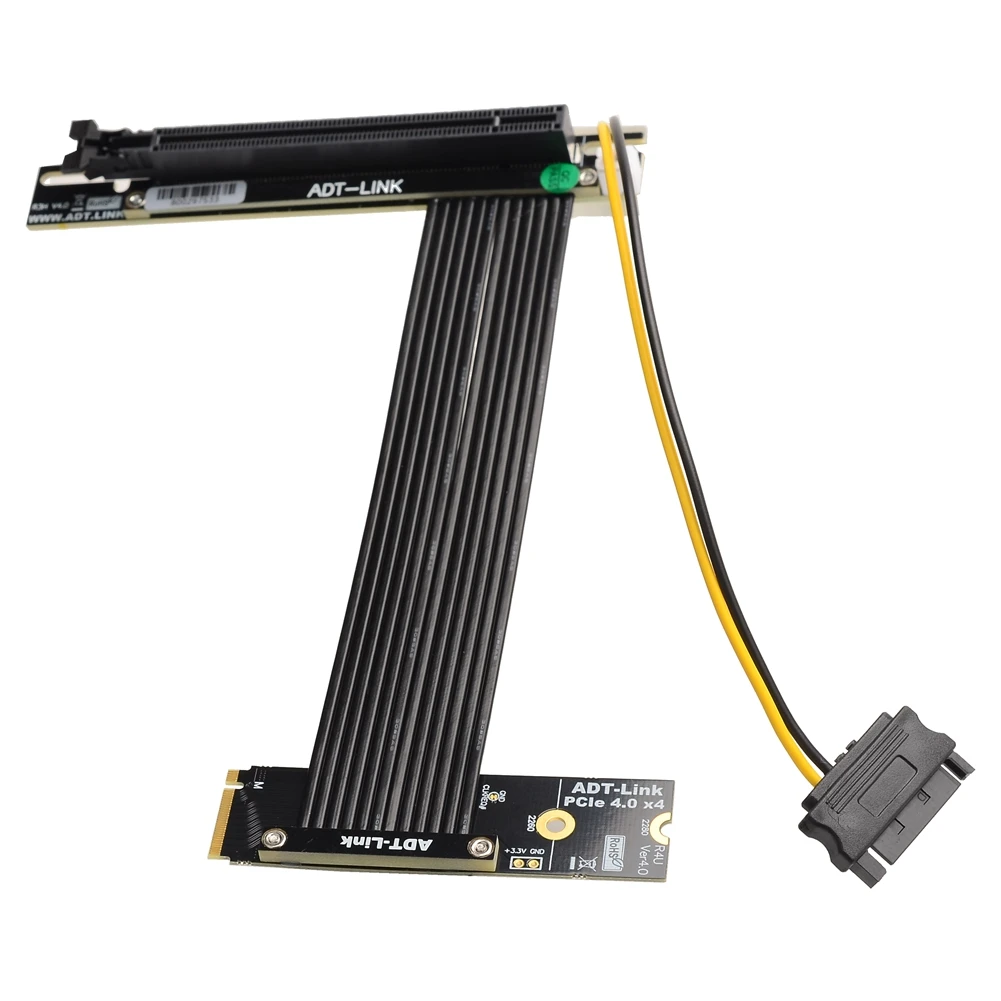 Extensor Riser Gpu com Power Jumper Power Jumper M.2 Nvme Key m Ssd para Pcie 4.0x16 Ângulo de Giro 90 Placa Gráfica Gpu Gen4 Pci-e 4.0 - Imagem 2