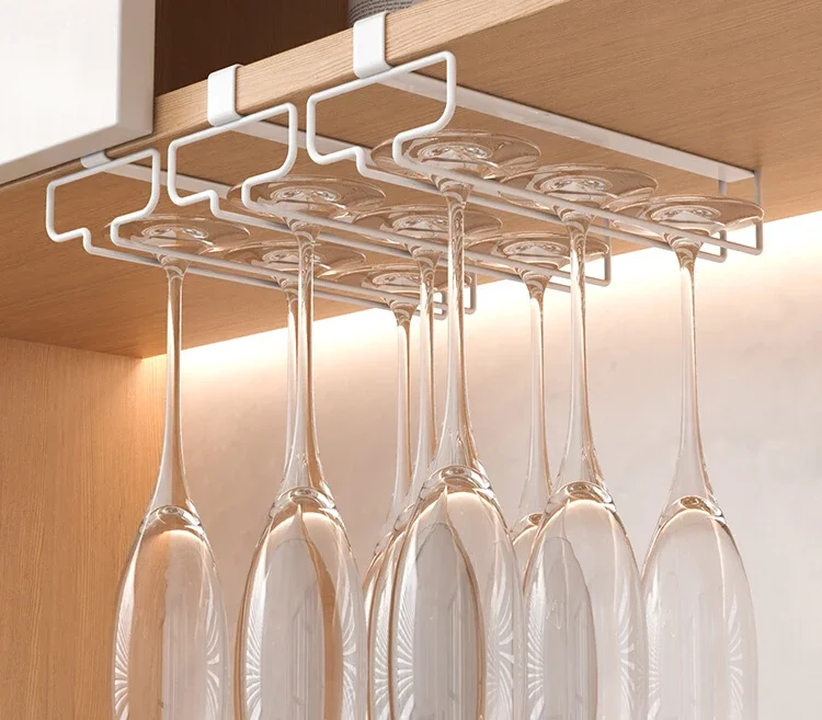 

Red wine glass rack hanging upside down without punching, home creative wine rack, high-end light luxury wine cabinet hanging