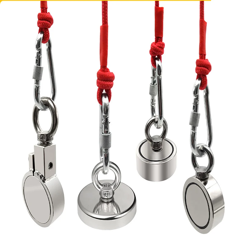 10M/20M/30M Salvage Rope Fishing Magnetic Rope Suitable Powerful Salvage Neodymium Fishing Magnet Insurance with Carabiner magnetic fishing rope