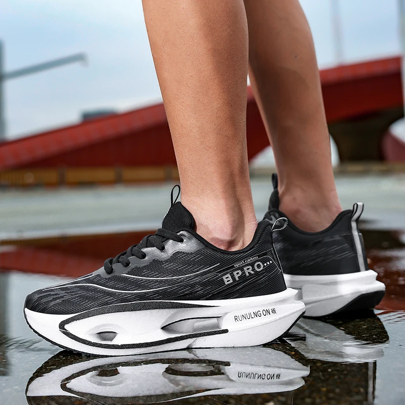 Chaussures de running homme route stables lacets en tissu_voghion.com