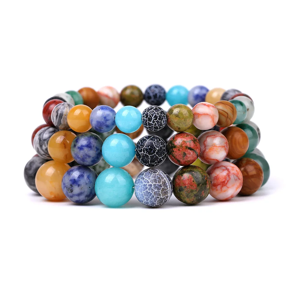 Neue klassische Acht Planet Armbänder Männer 8mm 10mm 12mm Klasse A Naturstein Perlen Armband handgemachte Weaven String Chakra Armband – Detail 4