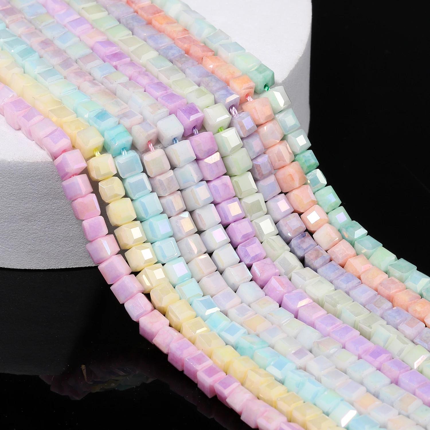 Light Dream Series Crystal Cube Beads for DIY Jewelry and Bracelets