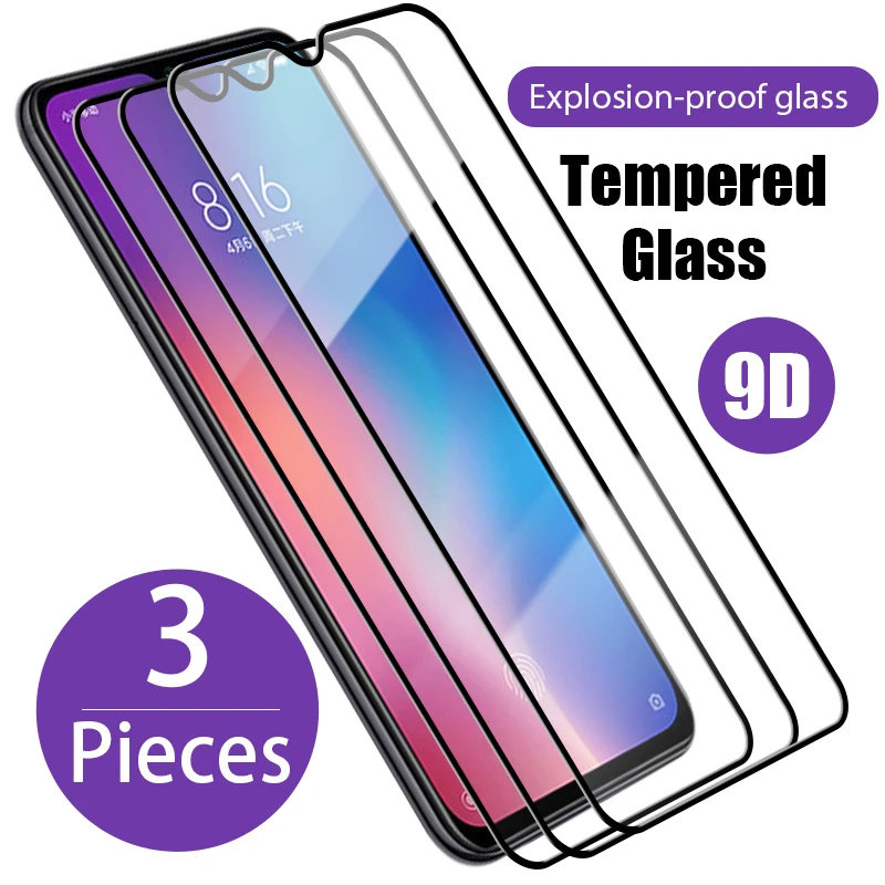 3PC Kính Cường Lực Trên Xiaomi Xiaomi Mi 9 10 Lite 9T 10T Pro A1 A2 A3 Màn Hình bảo Vệ Kính Cường Lực Cho Xiaomi Poco X3 NFC X2 M2 Pro M3 phone tempered glass