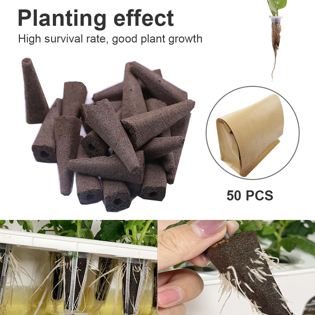 50 Pcs Hydroponic Growing Kit - Plant Seed Starter Pods Kit Replacement Grow Sponges Seed Sponges Grow Baskets For Seed Sta