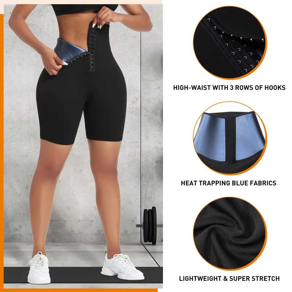 BODYSUNER Sauna Zweet Shorts Thermos Broek Compressie Workout Gym Oefening Taille Trainer Body Shaper Dijen Buik Controle