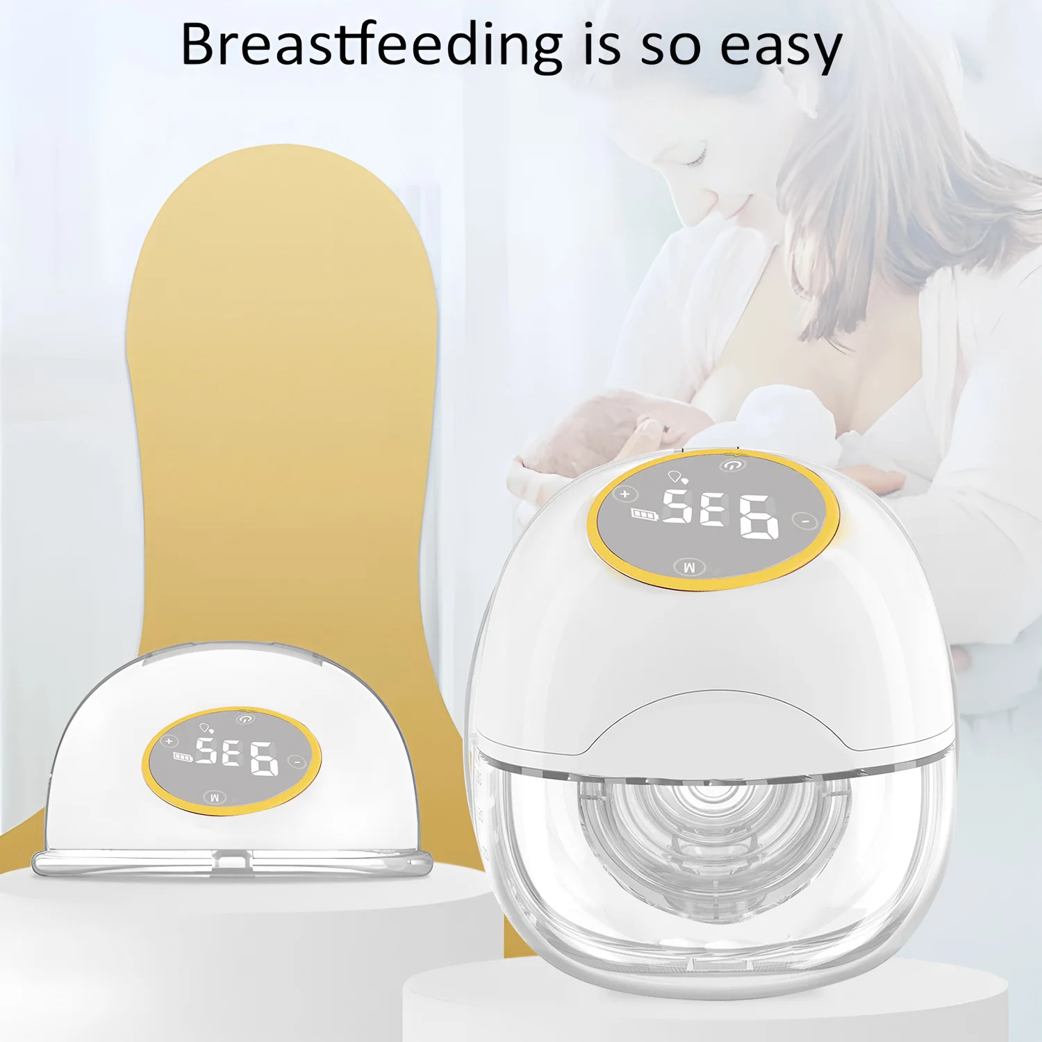 Portable Wearable Breast Pump Hands Free Electric Breast Pump with LED Screen for Breastfeeding 3 Modes 9Suction Level Low Noise