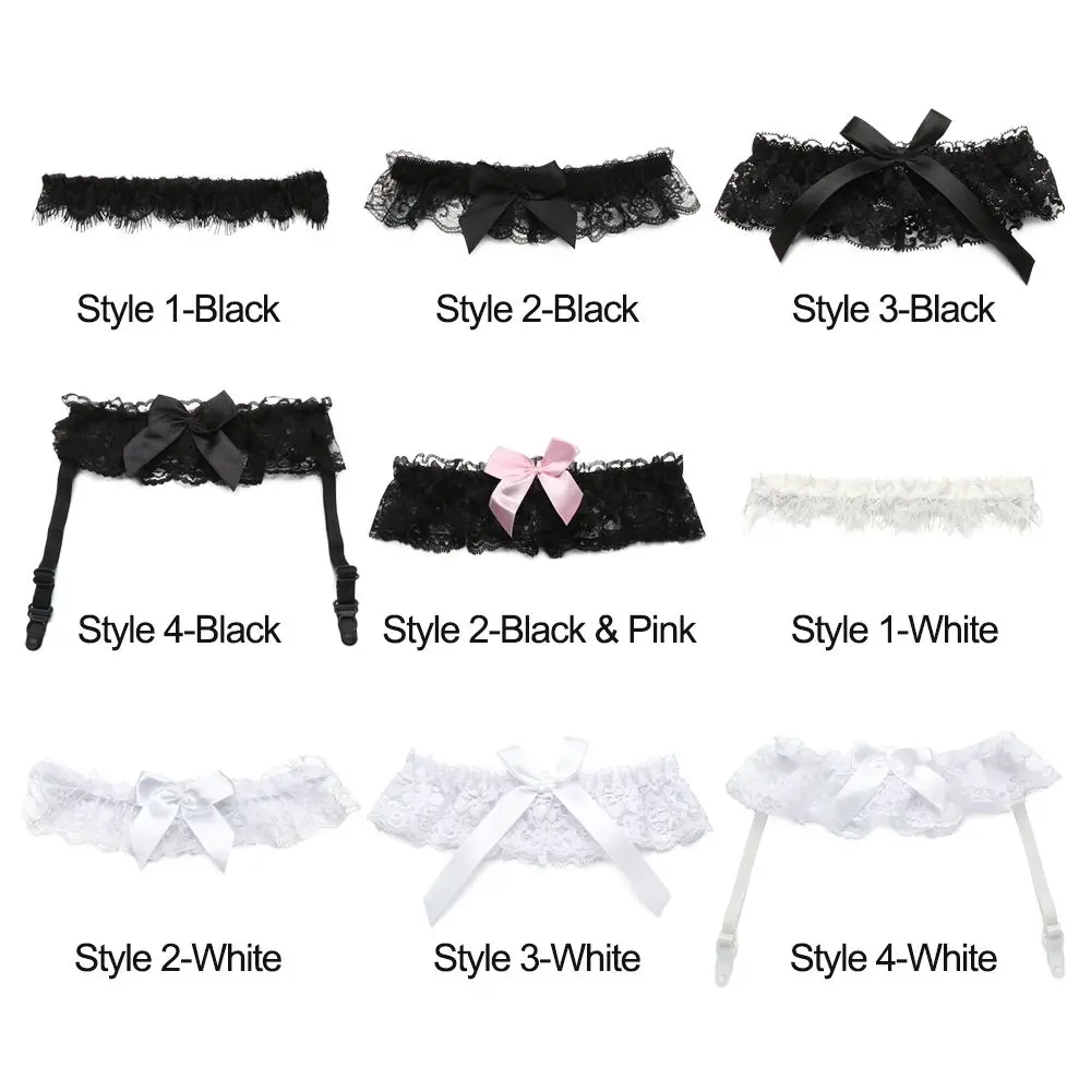 1Pc Elastic Bowknot Lace Leg Ring Sexy Bow Decoration Garter Thigh Ring Bridal Leg Garter Cosplay Party Accessories