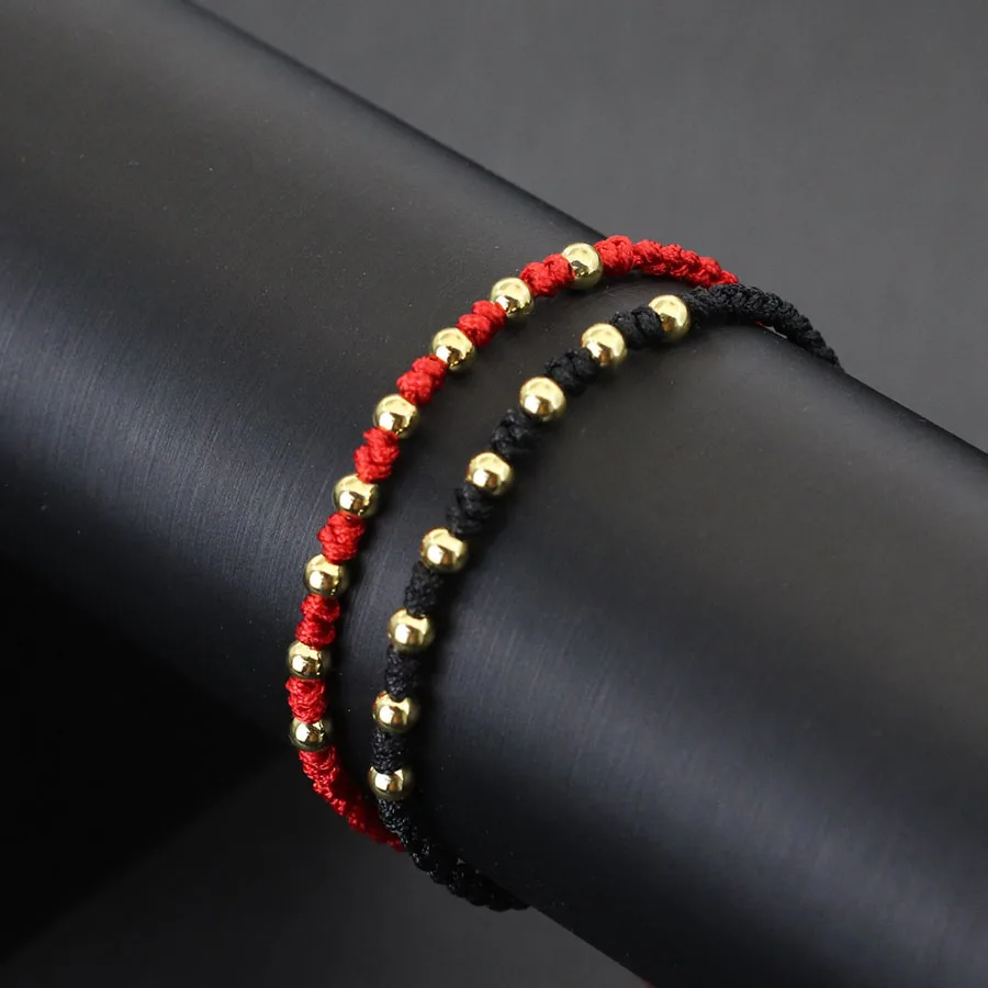Red Macrame Lucky Thread Bracelet for Women Adjustable
