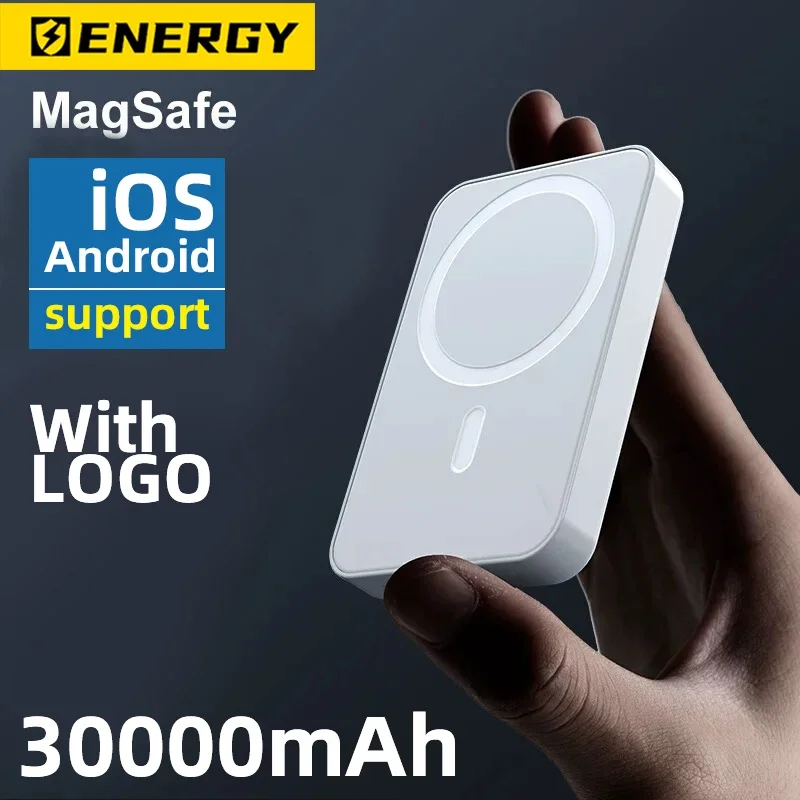 30000Mah Power Pack Magsafe Bidirezionale Type-C Magsafe Di Grande Capacità, Ultrasottile Adatto Per Iphone Android