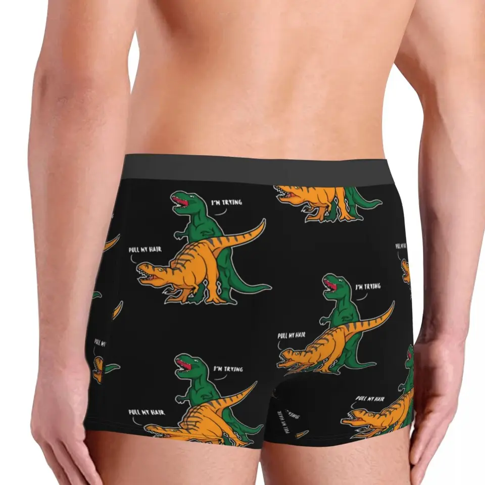 Lsjuee Intimo da Boxer da Uomo - Modello di Dinosauri dei Cartoni