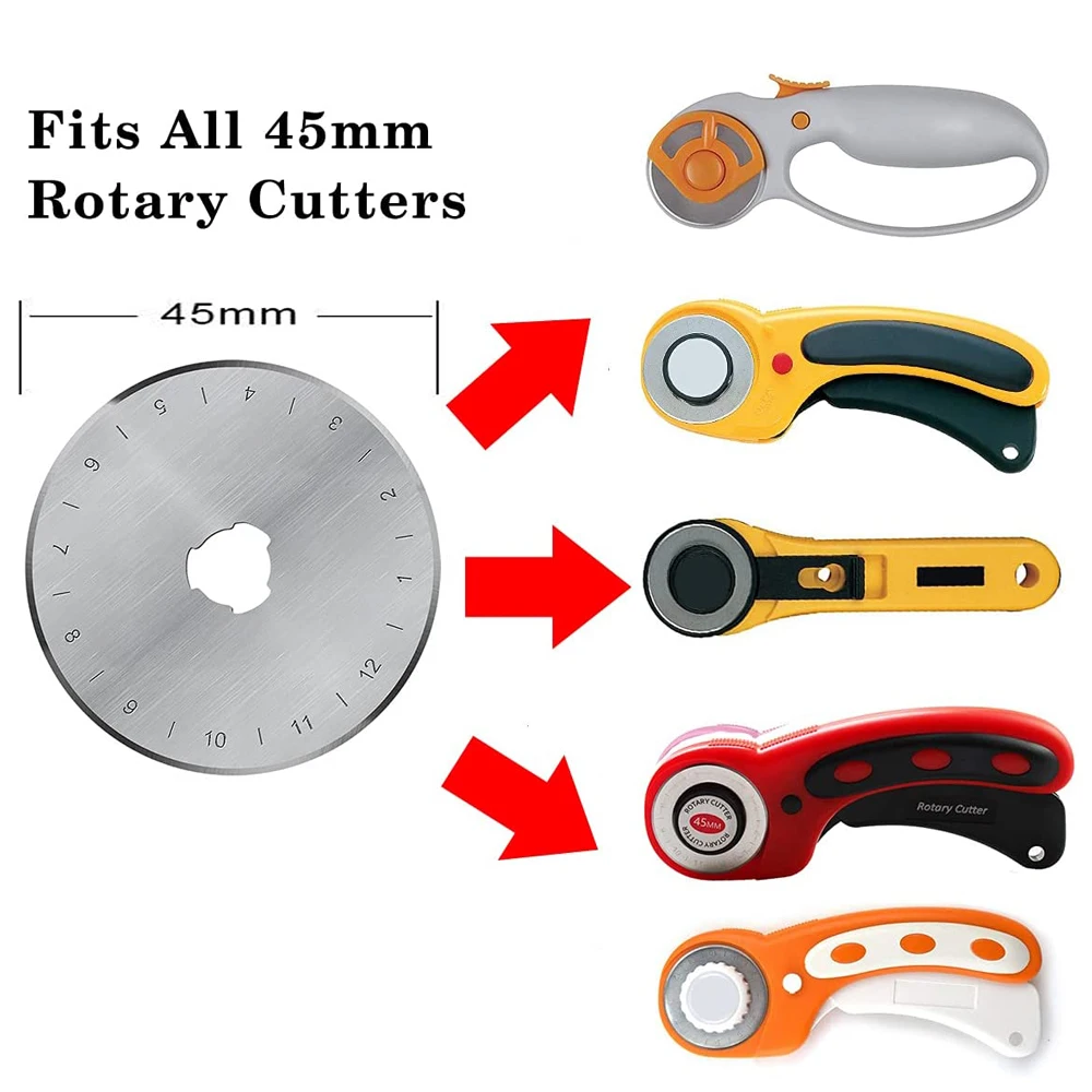 8PCS Rotary Cutter Blades Sharp 45mm Rotary Replacement Blade Rotary Blades  Refill with Precision Tweezers for Sewing Crafts - AliExpress