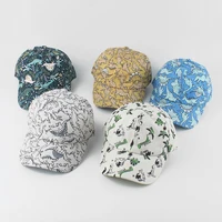 Summer Quick-drying Sun Hats For Kids Cartoon Dinosaur Print Baby Baseball Cap Children Outdoor UV Protection Beach Hat 1