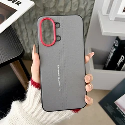 Light Luxury Leather Silicone Shockproof Bumper Case - Stylish Hard Back Cover for Poco X8 Pro Max (GRAY)