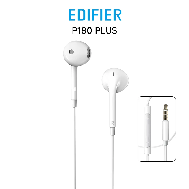 Edifier P180 Plus Auricolari cablati Auricolari da 3,5 mm Controllo linea AUX Chiamata telefonica chiara con microfono
