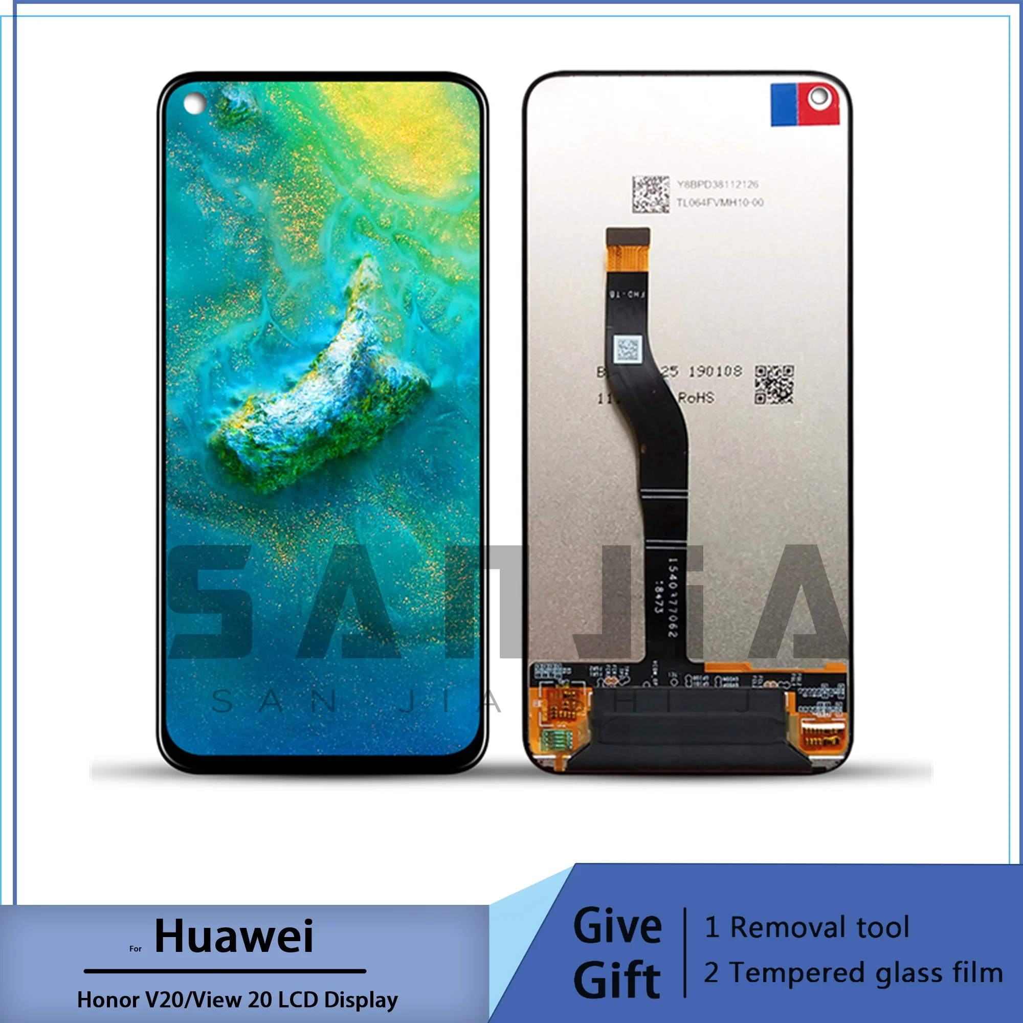 Para Huawei Honor View 20/Honra V20 Display Lcd Tela De Toque Digitador Assemblepia Pct-L29 Display Lcd 10 Toque Reparaao