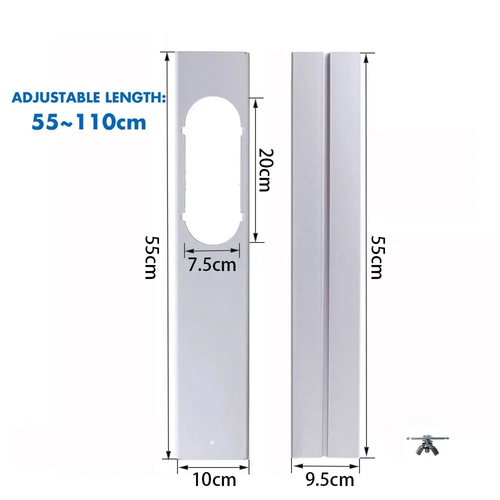 Portable Window Kit Slide Plate with Adjustable Exhaust Hose Connector