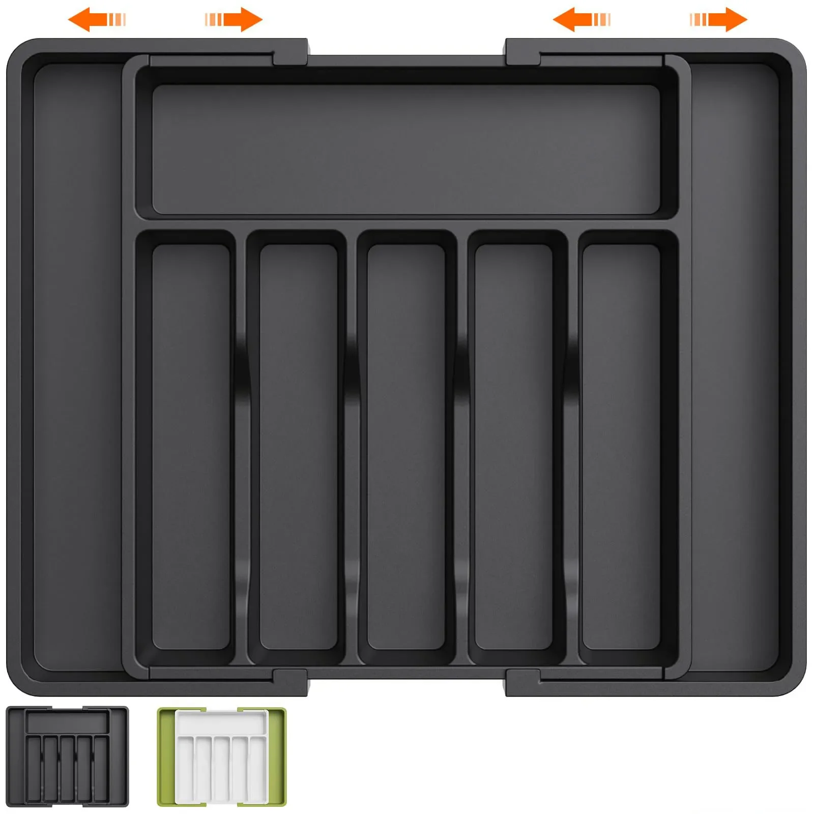Adjustable Kitchen Storage Organizer Tray – Plastic Multifunctional Drawer Organizer for Kitchen Counter Utensils