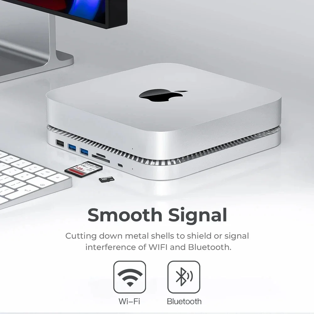 Dock Mac Mini Studio with 2.5inch Hard Disk Enclosure Multi USB 3.0 SD/TF Card Reader Extend Your Mac Mini Studio Dock Station 4