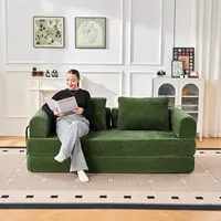 79" Convertible Sofa Bed, 5-in-1Boneless Couch for Living Room with 2 Pillows Corduroy Folding Sleeper Sofa Bed,, Customized 2