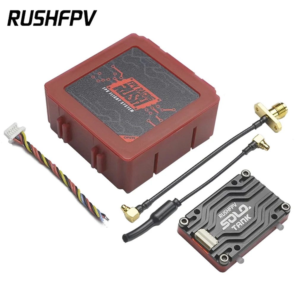 

Видеопередатчик RUSHFPV RUSH Solo Tank 5,8 ГГц 48CH 1,6 Вт VTX CVBS PAL/NTSC со встроенным микрофоном для радиоуправляемого FPV гоночного дрона