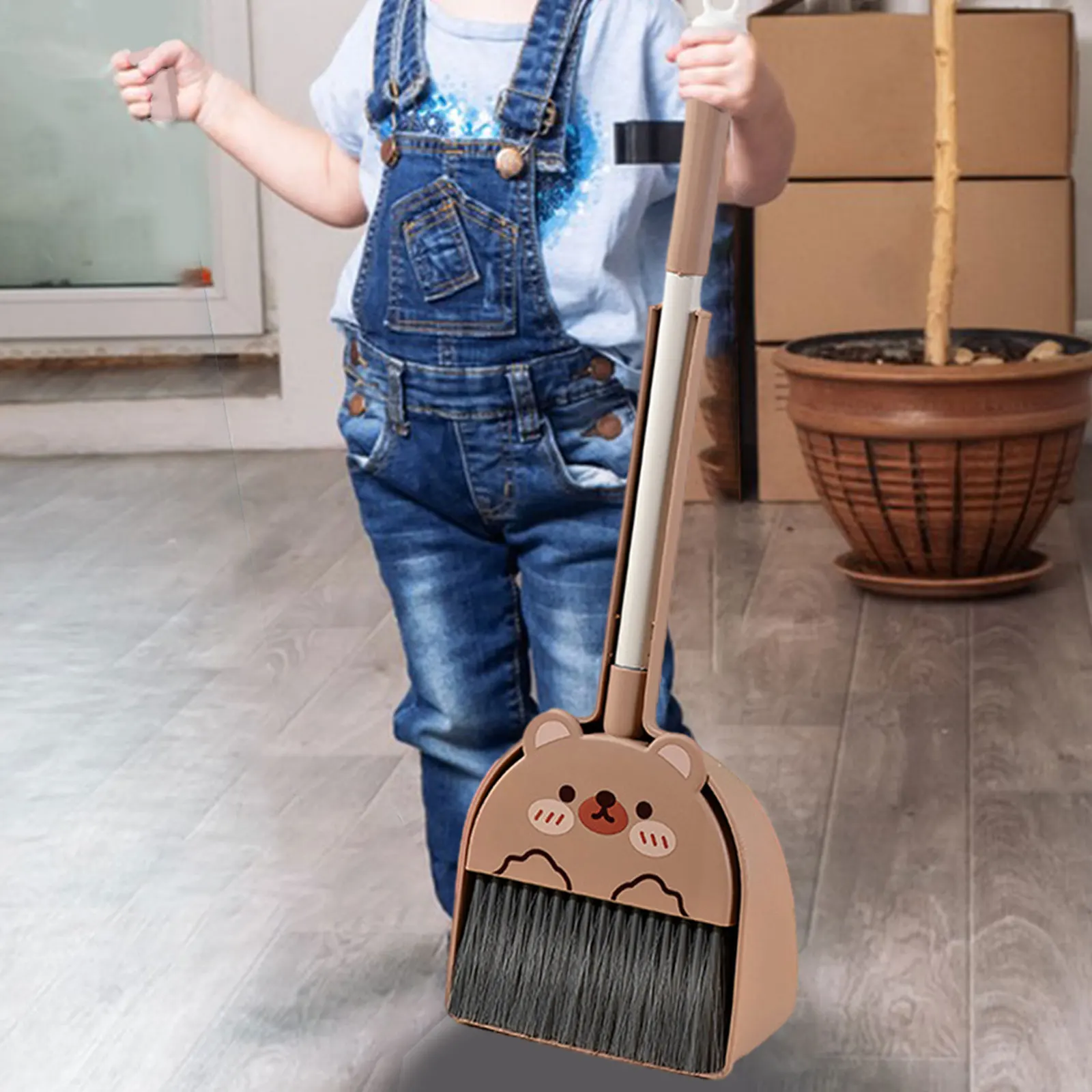 Household Mini Kids Broom and Dustpan Set Creative Pretend Play Toy Housekeeping Play Set Toddlers Cleaning Toys Set for Boys 5