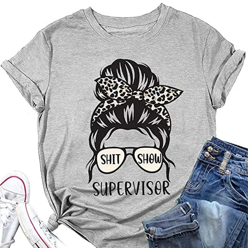 

Funny Mom Life Apparel, Mama Mother's Day T-shirts with Sayings, Messy Bun Tee Casual Tops Mama Mommy Gifts Short Sleeve Blouses