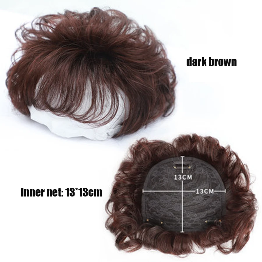 Hair Toppers Bangs 3D Air Hair Bangs Edge Clipped In Extended Hair Piece Wig Cut Top Loss to Cover Gray Increase Volume