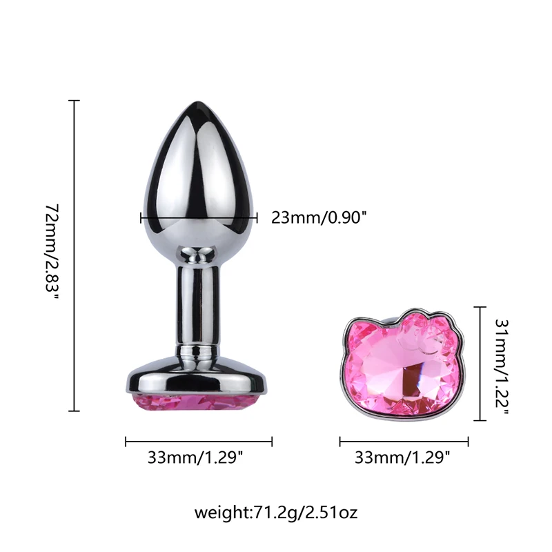 New Cute Base Metal Anal Plug Small Size Erotic Anal Sex Toys for Women & Men Sex Games Butt Plug for Couples Adult Sex products