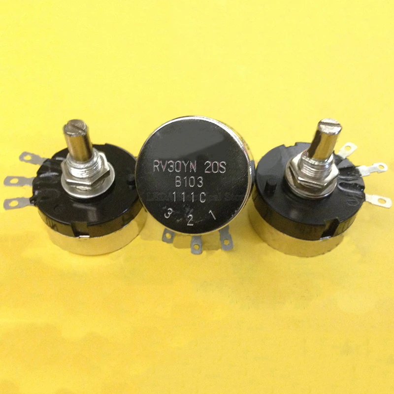 1Pcs RV30YN 20S Single Turn Rotary Carbon Potentiometer B102 1K B202