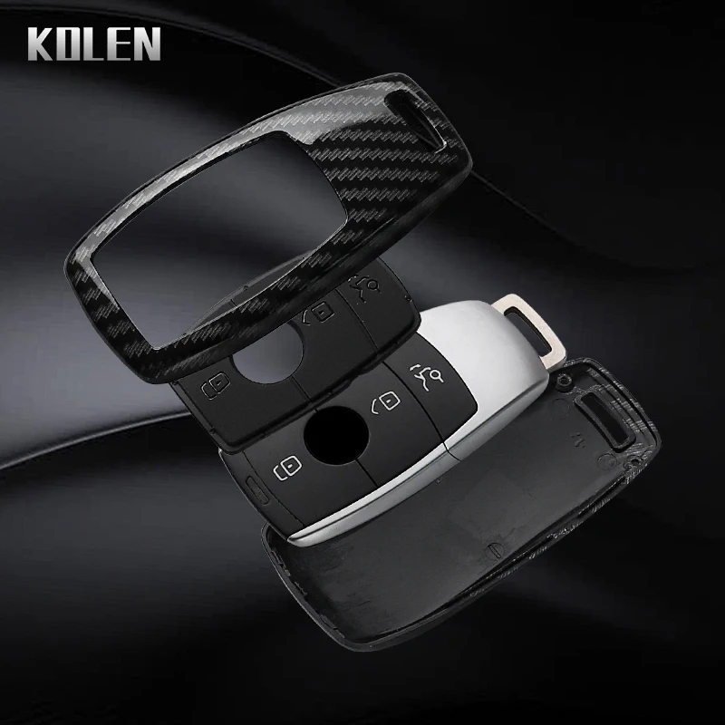 Carbon Fiber Style Car Key Case Cover
