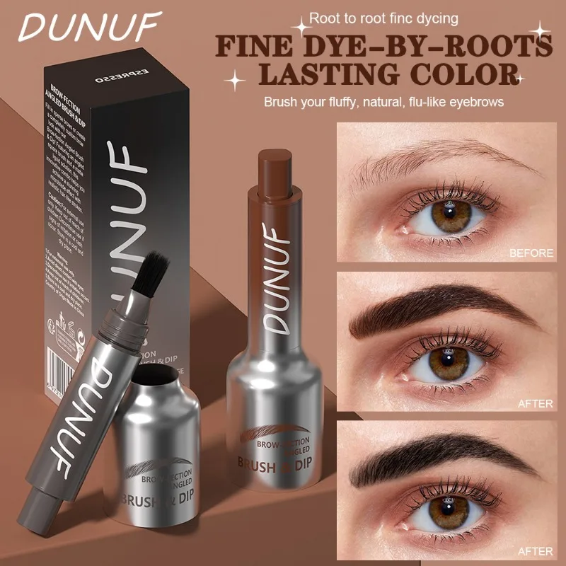Square Brush Wild Eyebrow Painting Anti Smudging Eyebrow Tint Pencil 3D Dye Dip Eyebrow Enhancers Press Type Eyebrows Dye Pen 4