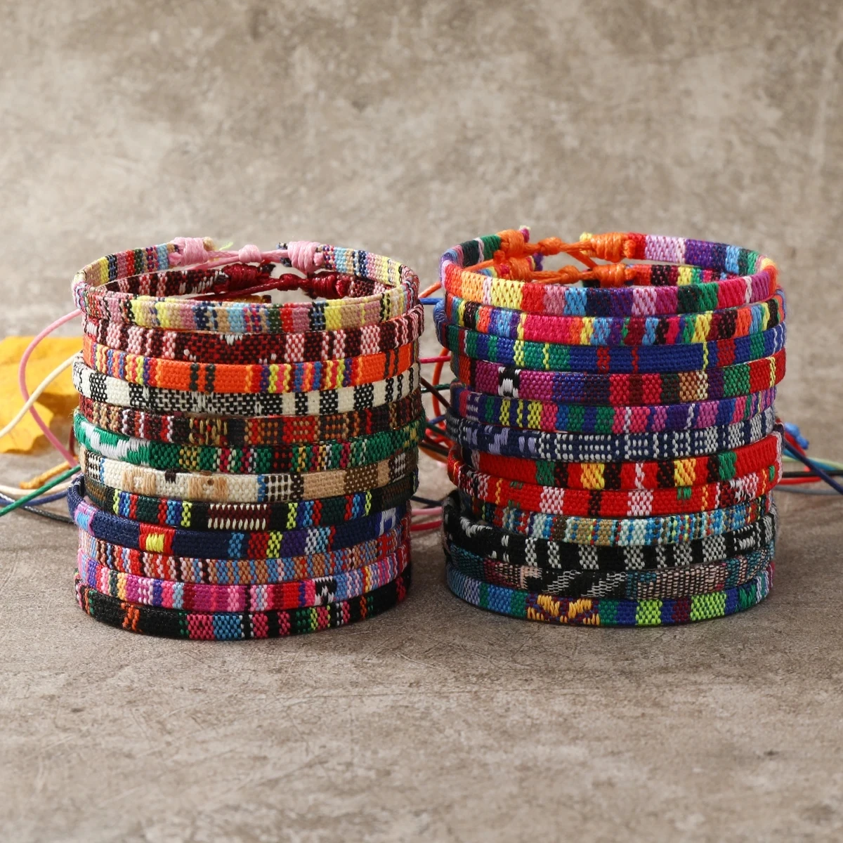 Woven Bracelets 24pcs Bohemian 2 Style Woven Bracelets Set Random Colorful Cloth Art Friendship Surf Bracelet For Men Women