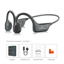 PARAMITA Wireless Bone Conduction Sports Headphones - Waterproof with Built-in Mic (DG08 Black)