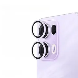 Premium Rear Camera Lens Protector with Metal Ring for Enhanced Durability and Clarity (PURPLE)